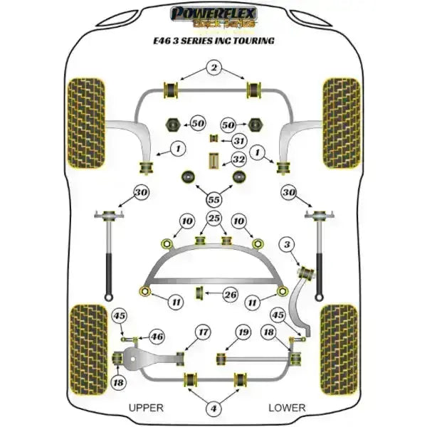 Powerflex Komplettset (nicht für M3) Handling Pack für BMW E46 Powerflex