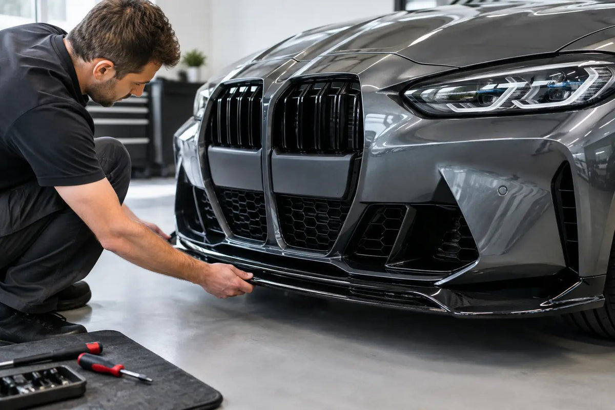 Frontlippe für G80 ausrichten: Präzise montieren - WEHRAN MOTORSPORT