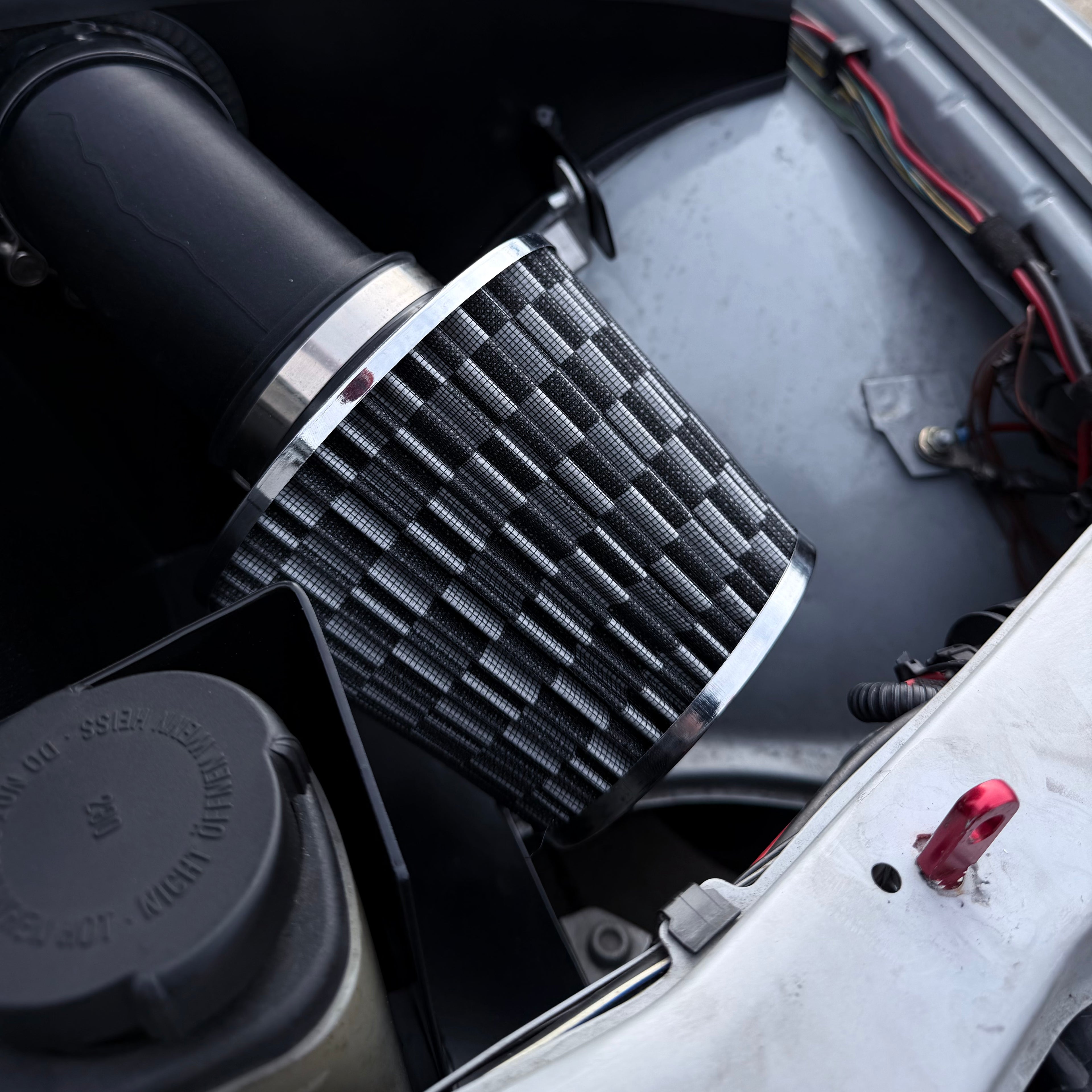 Open sport air filter 76 mm - Motorsport air filter gray-black
