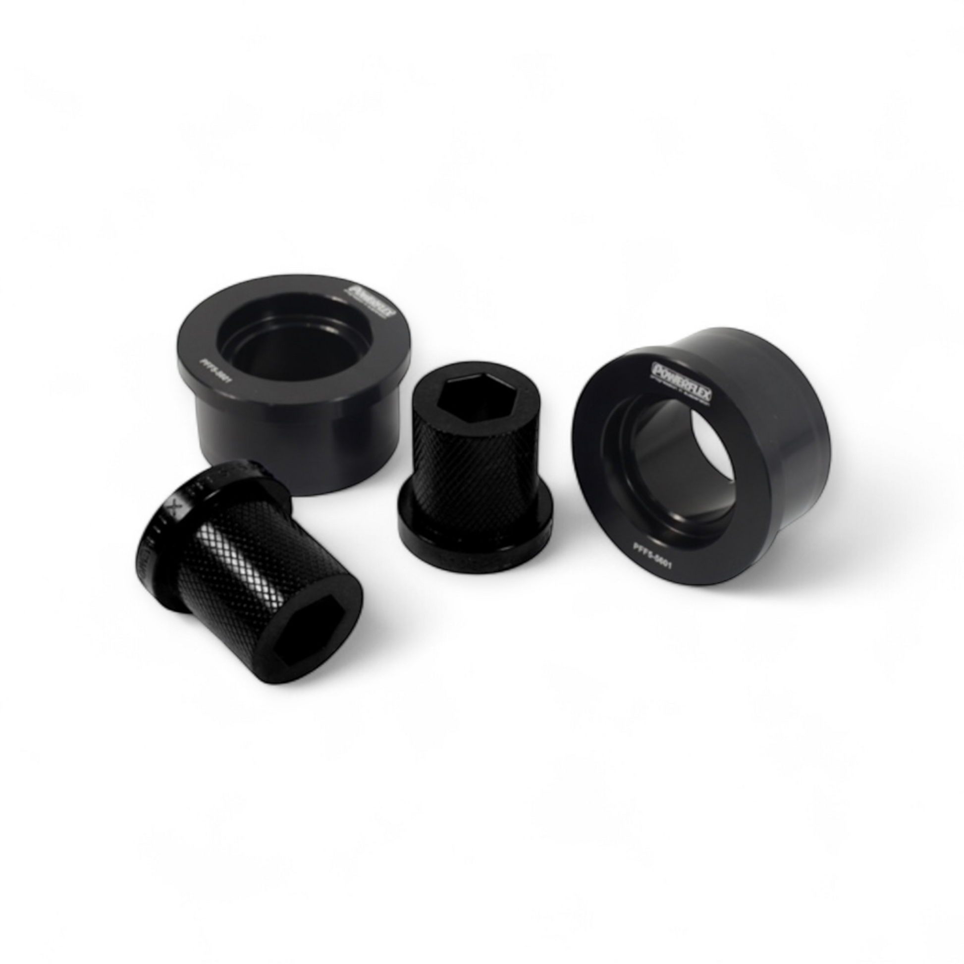 Powerflex Buchsen Vorderradaufhängung PU Buchse hinten, Aluminium Außenhüllen für BMW E46