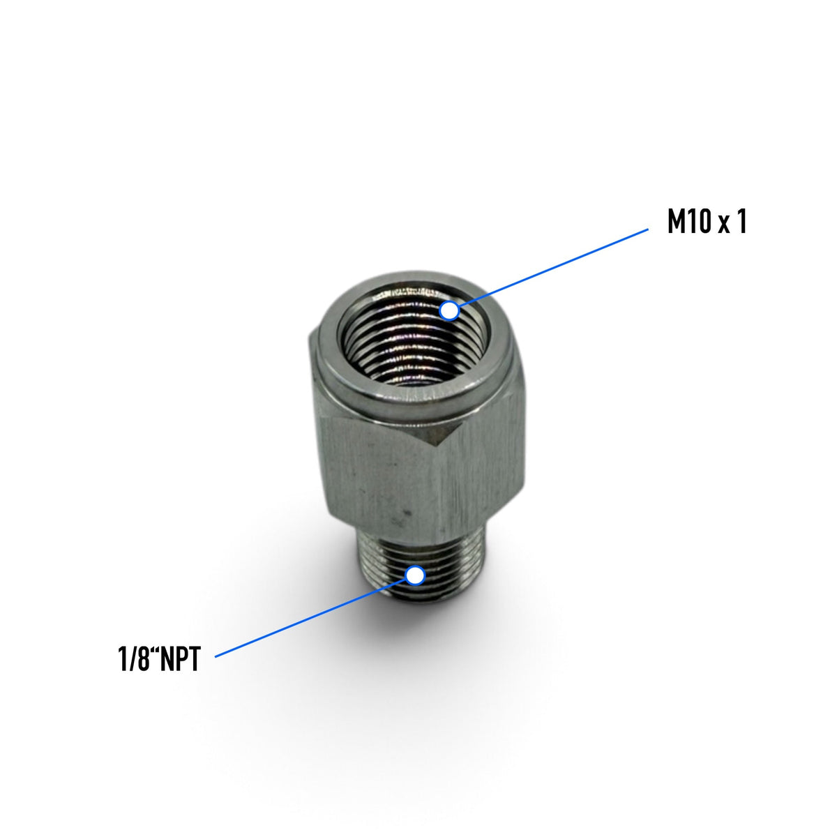 Bremsleitung Manometer Adapter 1/8" NPT auf M10x1 Fitting Edelstahl - WEHRAN MOTORSPORT