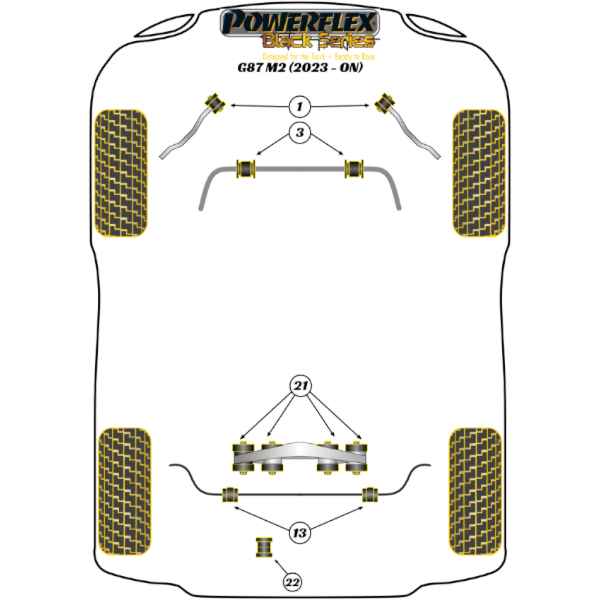 Differentialbefestigung Powerflex Buchsen HA für BMW M2 G87 - WEHRAN MOTORSPORT