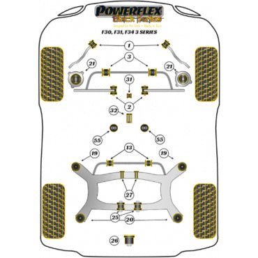 Powerflex Buchsen Komplettset für BMW F30/F31/F34/F80 - WEHRAN MOTORSPORT